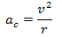 equation centripetal accelaration