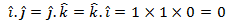 orthogonal unit vectors dot product